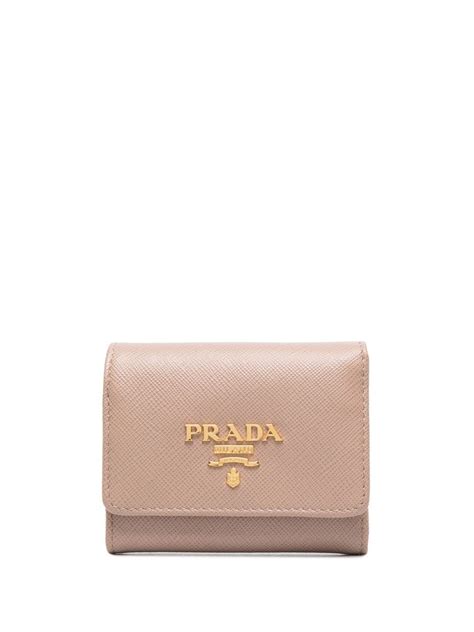 Prada Portafoglio continental con placca logo 